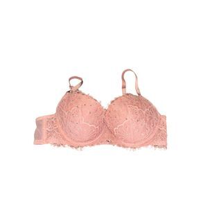 Victoria's secret lace pink dream angels lined demi bra sz 34b romantic girly